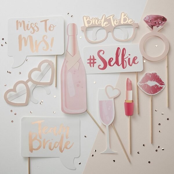 10pcs/Set Bridal Shower Theme Photo Booth Props For Bride to be Theme Party Celebration & Decoration