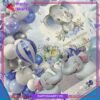 100pcs Happy First Birthday Blue Elephant With Hot Air Foil Balloons Theme Set For 1st Birthday Party Decoration & Celebration