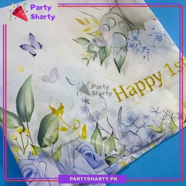 100pcs Happy First Birthday Blue Elephant With Hot Air Foil Balloons Theme Set For 1st Birthday Party Decoration & Celebration