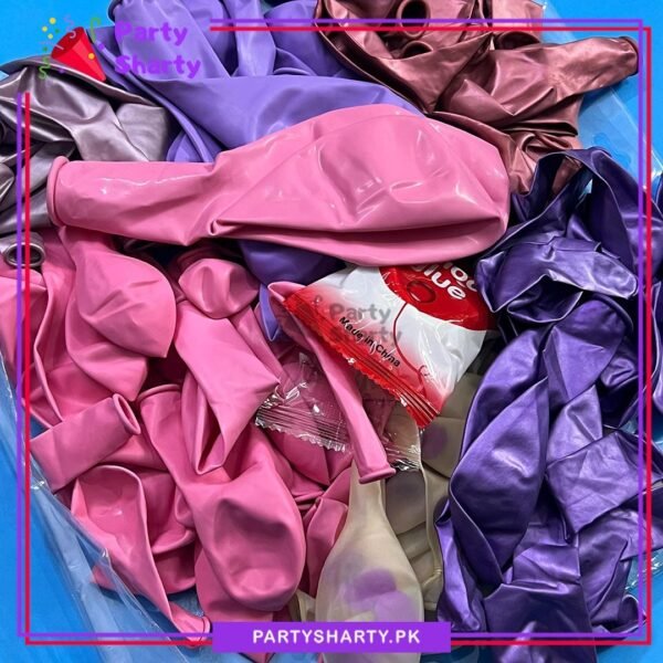 100pcs Baby Pink, Lilac, Metallic Pink & Purple with Butterfly Foil Balloons Garland Set For Butterfly Themed Party Decoration & Celebration