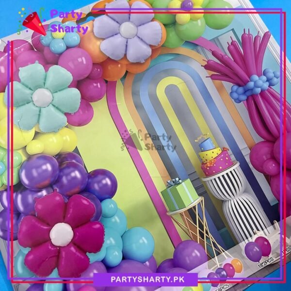 100pcs Multi Color Latex Balloon with Flower Foil Balloon Garland Kit for Party Decoration & Celebration