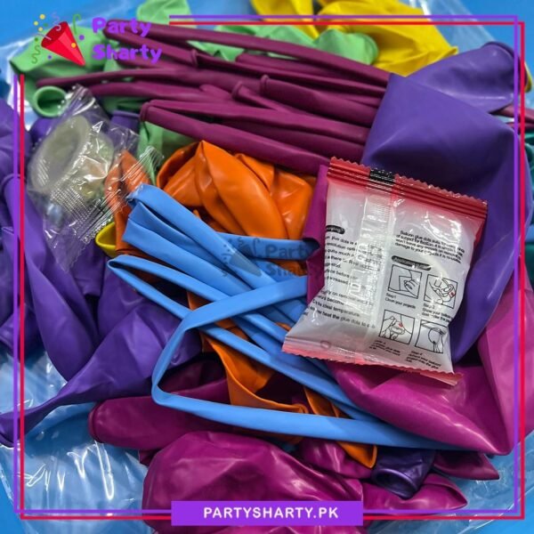 100pcs Multi Color Latex Balloon with Flower Foil Balloon Garland Kit for Party Decoration & Celebration