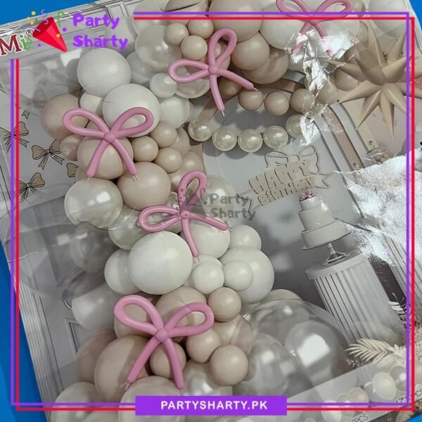 100pcsPearlWhite_White_ApricotBalloonswithModelingBalloonGarlandThemeSetForBowThemedPartyDecoration_Celebration1.jpg 100pcs Pearl White, White & Apricot Balloons Garland Set For Bow Themed Party Decoration & Celebration