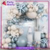 100pcs Lake Blue & Sand White Balloons Garland Theme Set For Bow Themed Party Decoration & Celebration