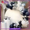 100pcs Metallic Silver, White & Black Balloon Garland Arch Kit For Party Event Decoration