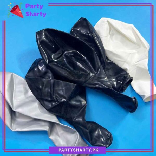 100pcs Metallic Silver, White & Black Balloon Garland Arch Kit For Party Event Decoration