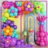 100pcs Multi Color Latex Balloon with Flower Foil Balloon Garland Kit for Party Decoration & Celebration