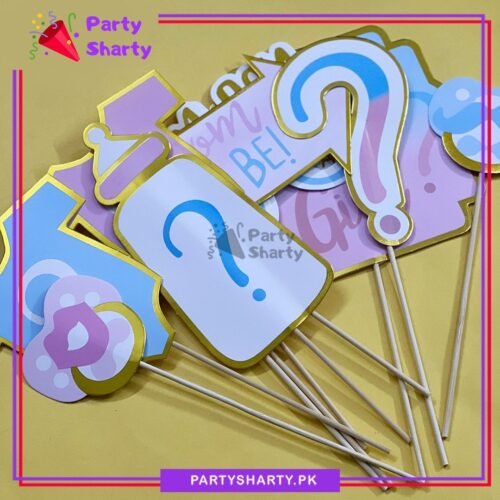 10pcs/Set Boy or Girl Team Girl / Boy Photo Booth Props For Gender Reveal or Welcome Baby Party Celebrations