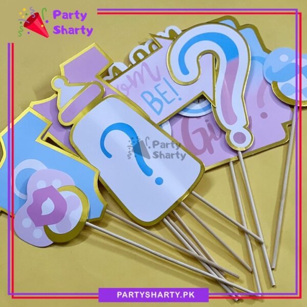 10pcs/Set Boy or Girl Team Girl / Boy Photo Booth Props For Gender Reveal or Welcome Baby Party Celebrations