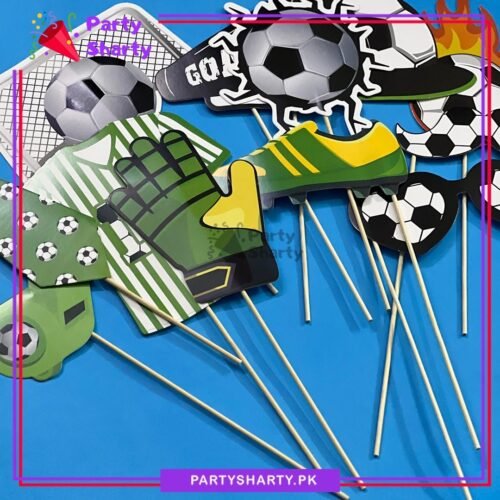 12pcs Foot Ball Theme Photo Booth Props For Foot Ball Theme Birthday Party Celebrations