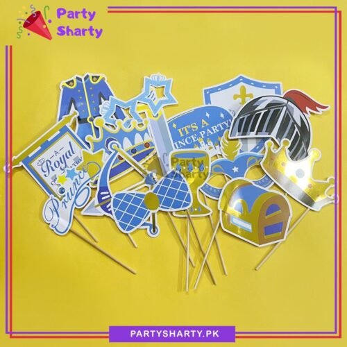 15pcs Royal Prince Theme Party Photo Props For Royal Prince Theme Party Celebration