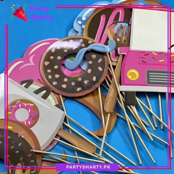 20pcs/Set Donut Theme Photo Booth Props For Candy Land Theme Birthday Party Celebration & Decoration