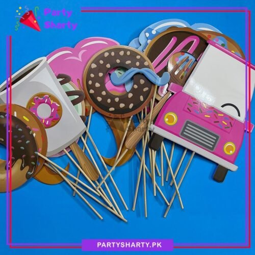 20pcs/Set Donut Theme Photo Booth Props For Candy Land Theme Birthday Party Celebration & Decoration