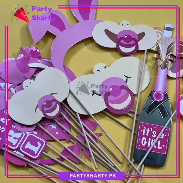 20pcs/Set Its A Girl Photo Booth Props For Welcome Baby, Gender Reveal Party Celebrations