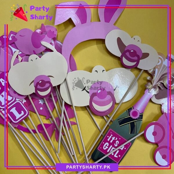 20pcs/Set Its A Girl Photo Booth Props For Welcome Baby, Gender Reveal Party Celebrations