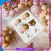 100pcs Baby Pink, Apricot & Mocha Brown with Teddy Bear Head Foil Balloons Garland Theme Set For Party Decoration And Celebration