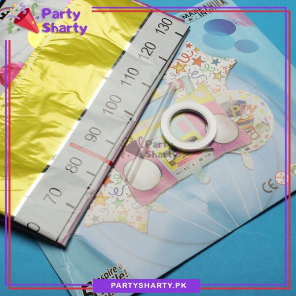 Music Radio Shaped Happy Birthday Foil Balloon set of 5 For Birthday Decoration and Celebrations