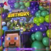 57pcs Happy Birthday Minecraft Theme Set For Theme Based Birthday Decoration & Celebration