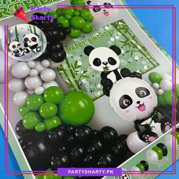 59pcsSetGreen_WhiteThemeSetForPandaBasedBirthdayPartyDecoration_Celebration1.jpg 59pcs Happy Birthday Panda Theme Set For Panda Based Birthday Party Decoration & Celebration