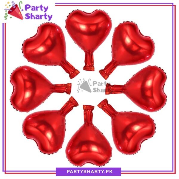 5pcs/Set 10inches Red Heart Shaped Foil Balloons For Valentine, Anniversary, Wedding Celebration and Decoration