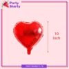5pcs/Set 10inches Red Heart Shaped Foil Balloons For Valentine, Anniversary, Wedding Celebration and Decoration