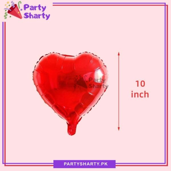 5pcs/Set 10inches Red Heart Shaped Foil Balloons For Valentine, Anniversary, Wedding Celebration and Decoration