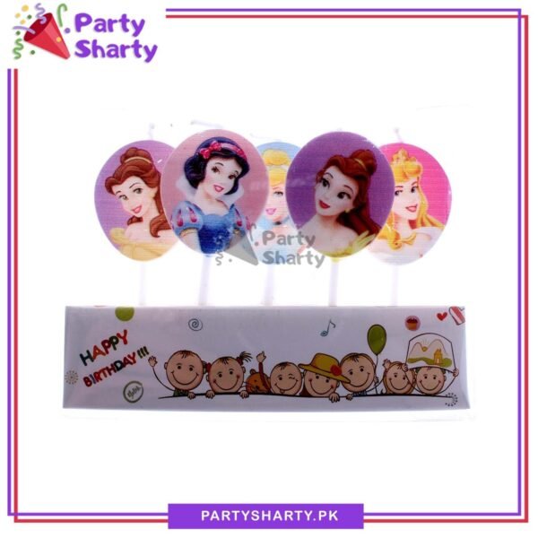 5pcs/set Princess Character Printed Candles / Cupcake Toppers Creative Candles Party Supplies