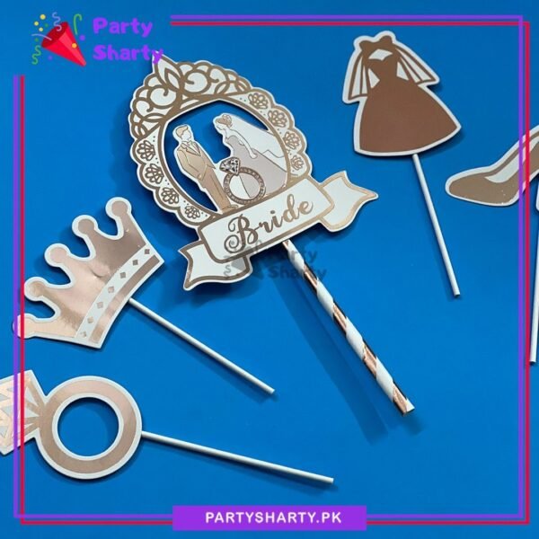 5pcssetRoseGoldBridetobeCakeTopperForBridalShowerCelebration_DecorationSupplies1.jpg 5pcs/set Rose Gold Foil Printed Bride to be Cake Topper For Bridal Shower Celebration & Decoration