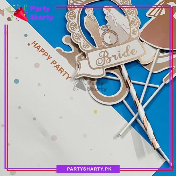 5pcssetRoseGoldBridetobeCakeTopperForBridalShowerCelebration_DecorationSupplies2.jpg 5pcs/set Rose Gold Foil Printed Bride to be Cake Topper For Bridal Shower Celebration & Decoration