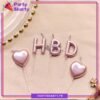 5pcs/set HBD Alphabet With Heart Shaped Candles Cake / Cupcake Toppers Creative Birthday Cake Decoration