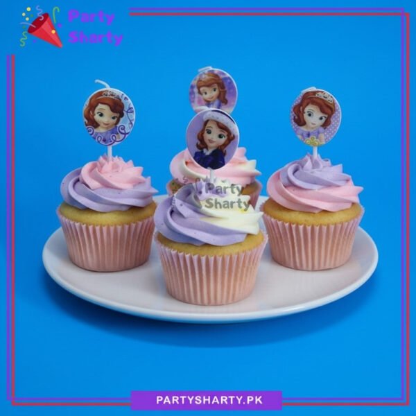 5pcs/set Sofia Printed Candles / Cupcake Toppers Creative Candles Party Supplies