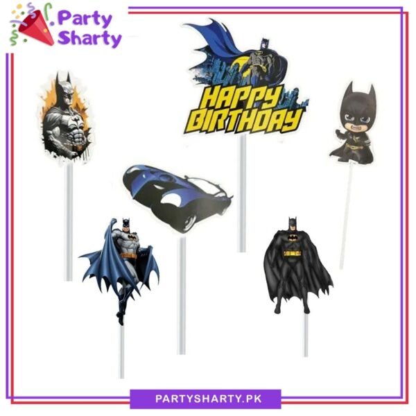6pcs/Set Batman Theme Happy Birthday Cake Topper set for Cake Decoration
