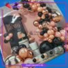 80pcs Rose Gold, Black with Metallic Rose Gold Balloons Garland Arch Kit For Party Decoration & Celebration