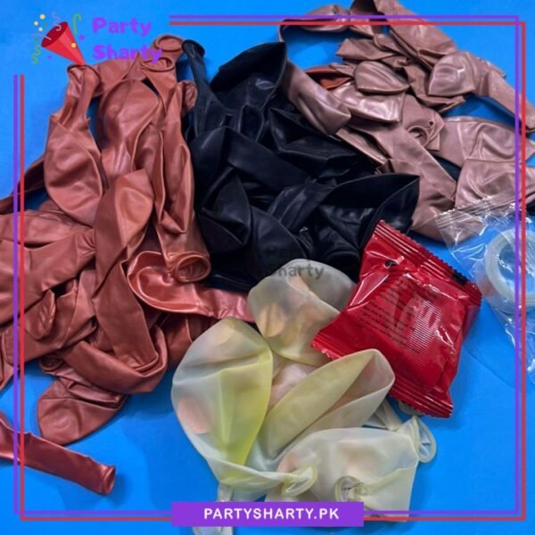 80pcs Rose Gold, Black with Metallic Rose Gold Balloons Garland Arch Kit For Party Decoration & Celebration