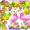 80pcs Flamingo Theme Balloon Garland Set For Birthday Decoration and Party Celebrations