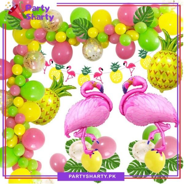 80pcs Flamingo Theme Balloon Garland Set For Birthday Decoration and Party Celebrations