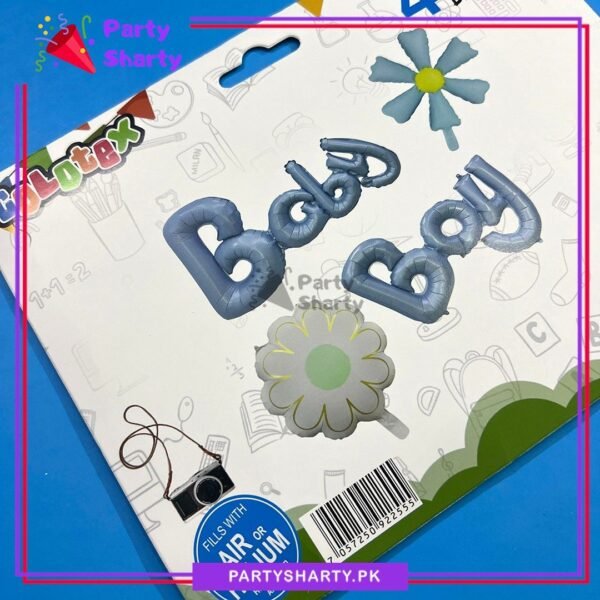 Baby Boy / Girl scripted foil banner with Flowers Foil Balloons For Welcome Baby Decoration & Celebrations