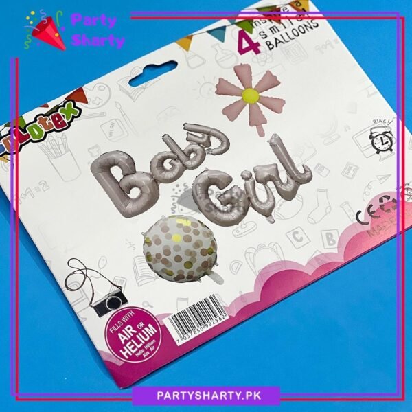 Baby Boy / Girl scripted foil banner with Flowers Foil Balloons For Welcome Baby Decoration & Celebrations