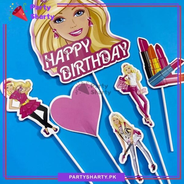 6pcs/set Barbie Theme Cake Topper for Barbie Theme Cake Decoration