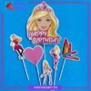 6pcs/set Barbie Theme Cake Topper for Barbie Theme Cake Decoration