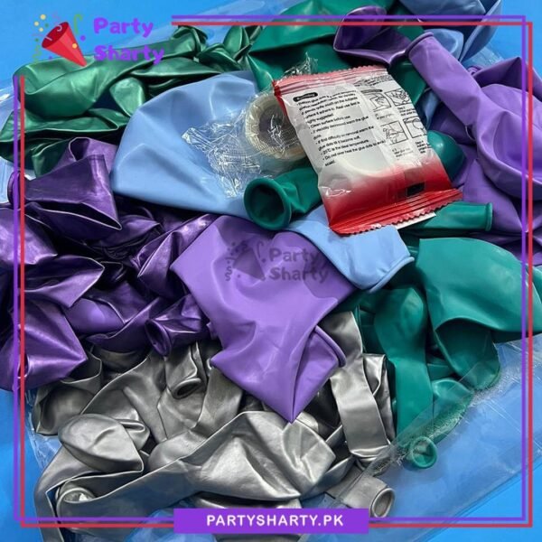 D-3 100pcs Mermaid Theme Balloons Garland Kit for Mermaid Theme Party Decorations & Celebration