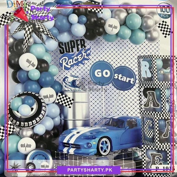 D-2 100pcs Too Fast Tyre Theme Set For Racing Car Themed Party Decoration & Celebration