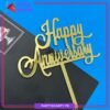 D-2 Happy Anniversary Simple Acrylic Cake Topper for Anniversary Celebration