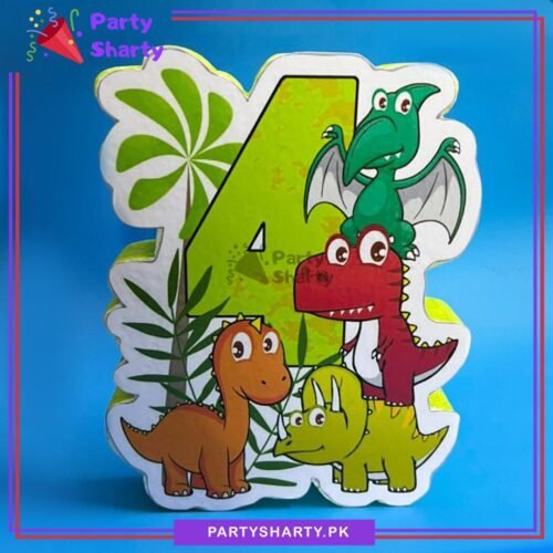 D-2 Numeric 4 Thermocol Standee For Dragon / Dinosaur Theme Based Fourth Birthday Party Decoration