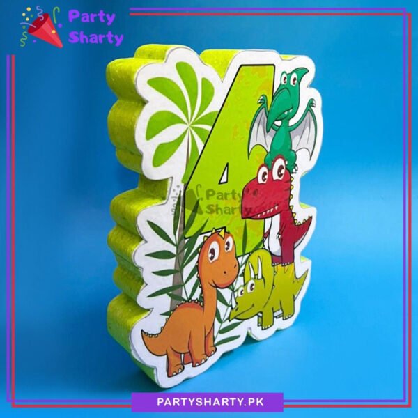 D-2 Numeric 4 Thermocol Standee For Dragon / Dinosaur Theme Based Fourth Birthday Party Decoration