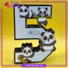 D-2 Numeric 5 Thermocol Standee For Panda Theme Based Fifth Birthday Celebration & Decoration
