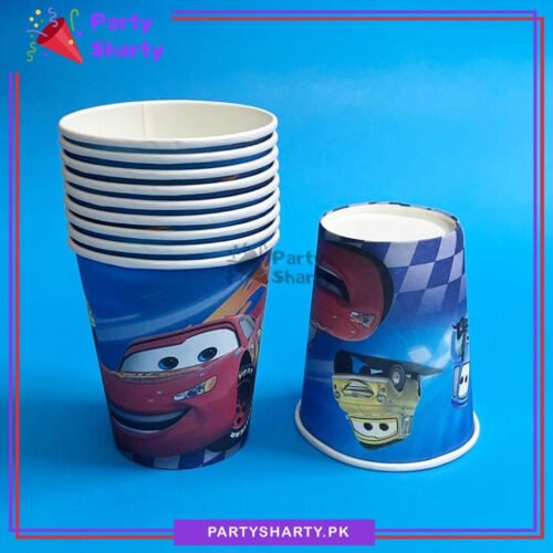 D-3 Lightning McQueen Theme Birthday Party Paper Cups / Glass For Themed Based Party Supplies & Decorations