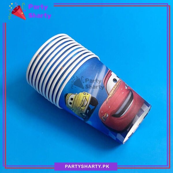 D-3 Lightning McQueen Theme Birthday Party Paper Cups / Glass For Themed Based Party Supplies & Decorations