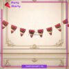 Dark Pink Happy Ramadan Kareem Flag Bunting Banner For Ramadan Theme Decoration