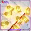 Electric Operated Golden Festive Lantern Led Metal String Lights For Ramadan Festival & Celebration